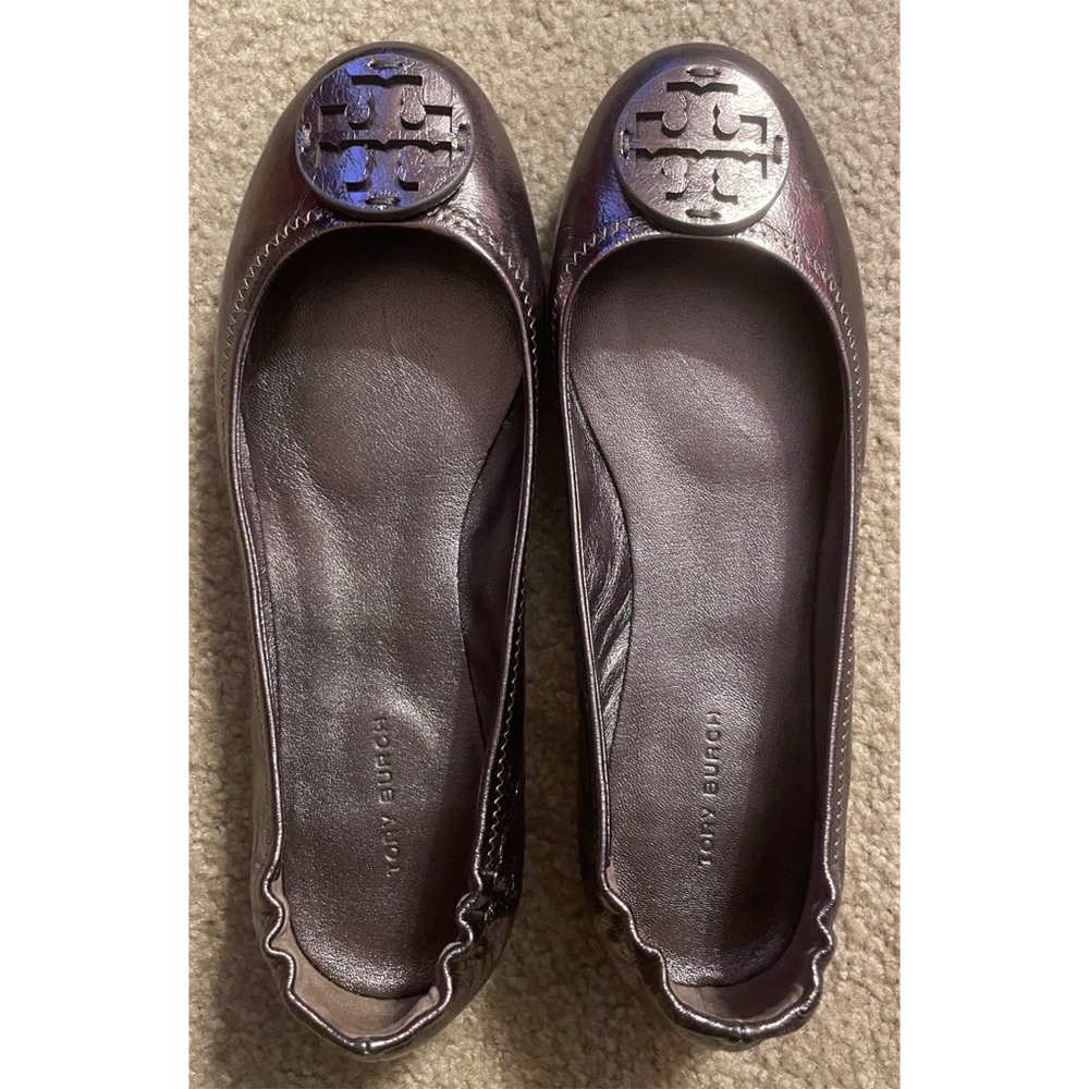 Tory Burch‎ Minnie Travel Ballet With Leather Logo (Worn Once)